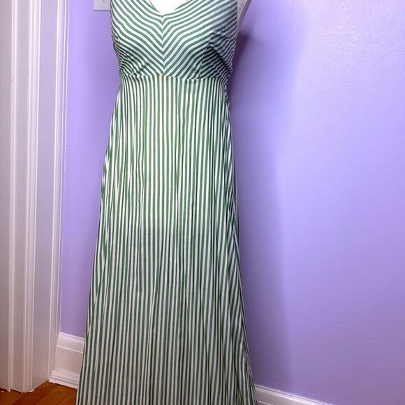 Green and White striped Maxi Dress - Picture 5 of 9